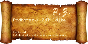 Podhorszky Zöldike névjegykártya